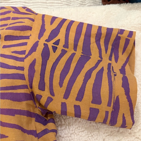 Brooke Wright Purple and Gold Zebra Print Women's Kimono Top one size - Picture 4 of 6